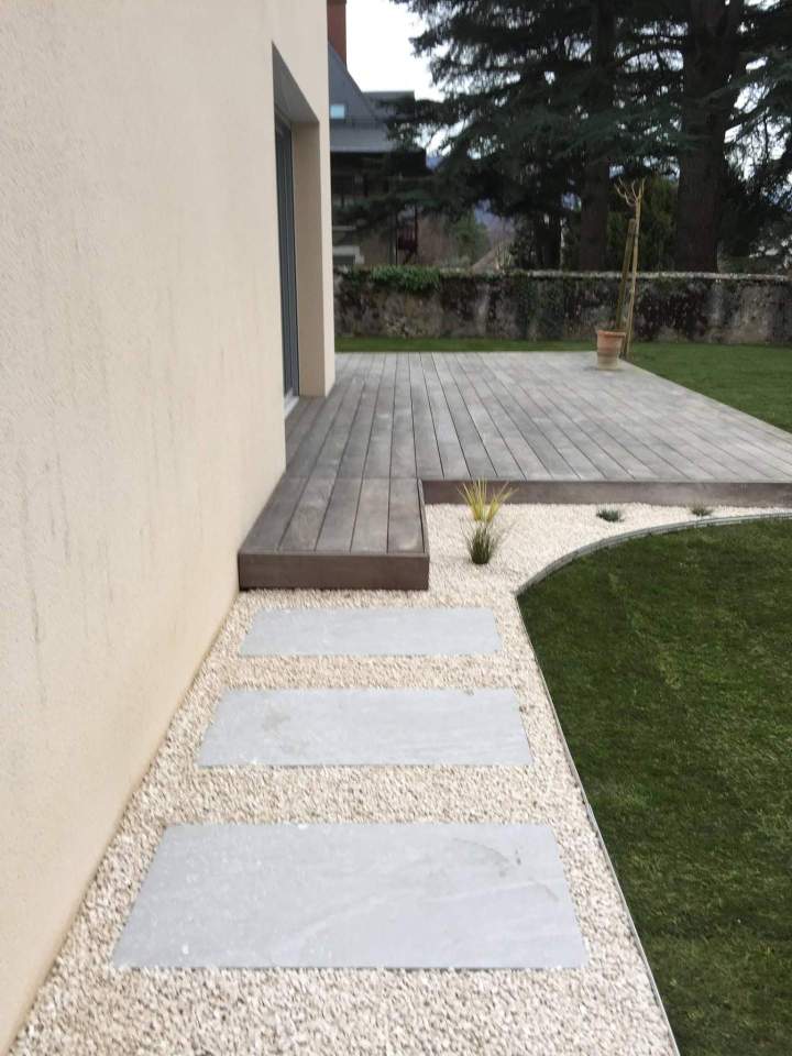 Maçonnerie paysagère et terrasse en bois Échirolles 