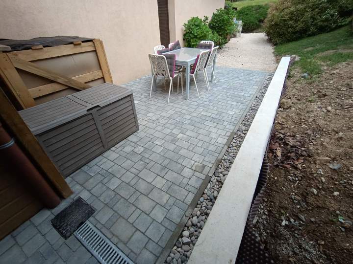 Terrasse en pavés
