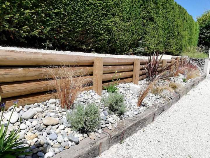 Muret en rondin Échirolles