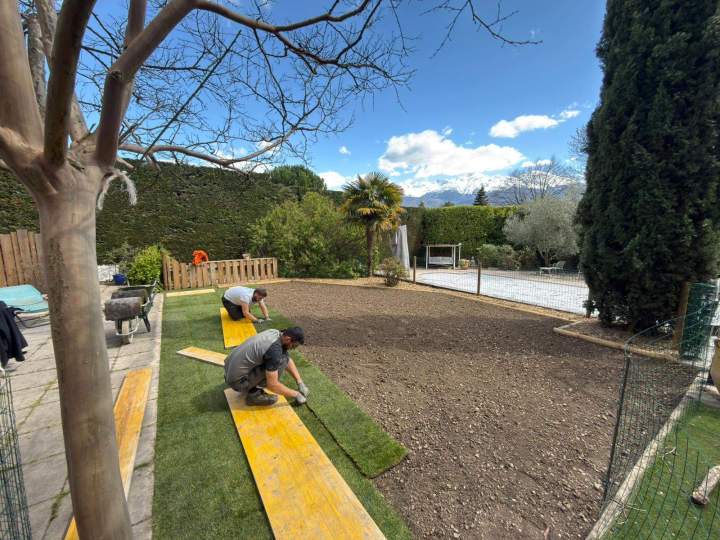 Pose gazon de placage